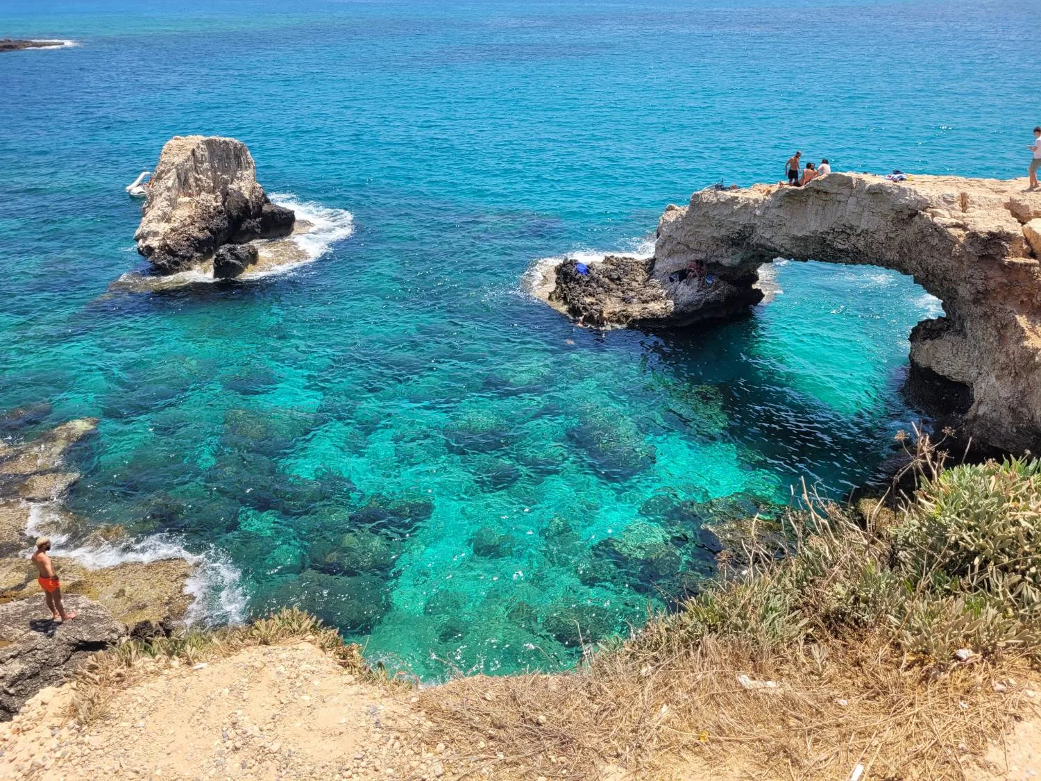A natural sea arch along the Cyprus coastline